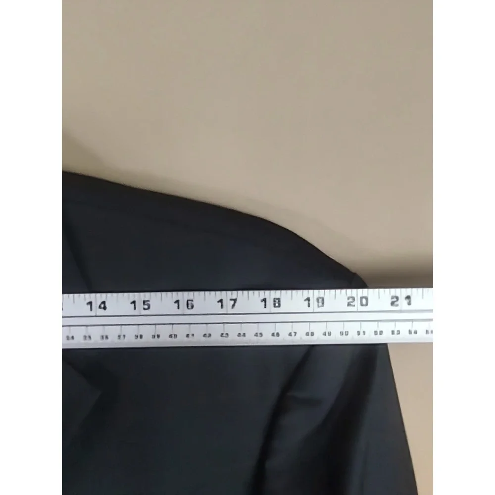Oscar de la Renta Mens 42S Black Wool Cashmere Windowpane Blazer Sport Coat 3769